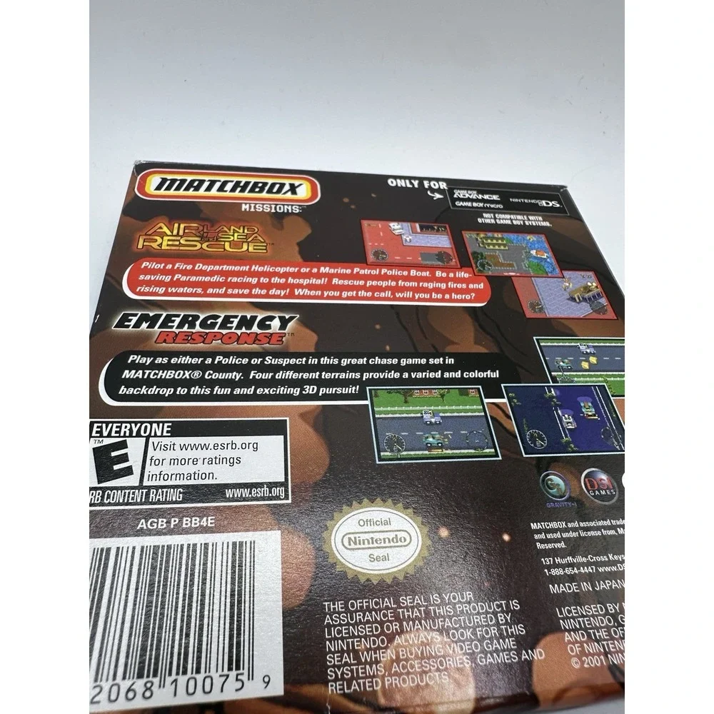 Gameboy Advance Matchbox Missions Airland / sea rescue / emergency response CIB